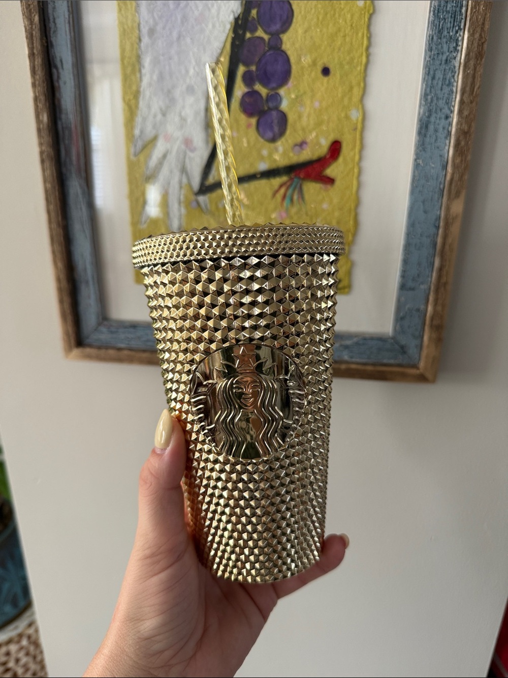 Starbucks Gold Studded Tumbler with Textured Finish